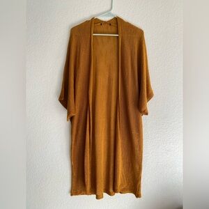 Mustard Open Front Cardigan